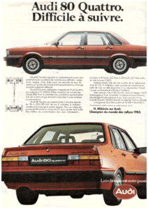 pub audi 80 Quattro magazine 1984